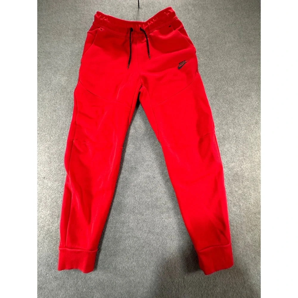 Nike Tech Fleece Joggers Red Sweatpants Mens Small CU3290-657